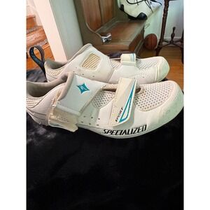 Specialized Body Geometry Sport Road Cycling Shoes White Teal Cleats Mens 7.5 40